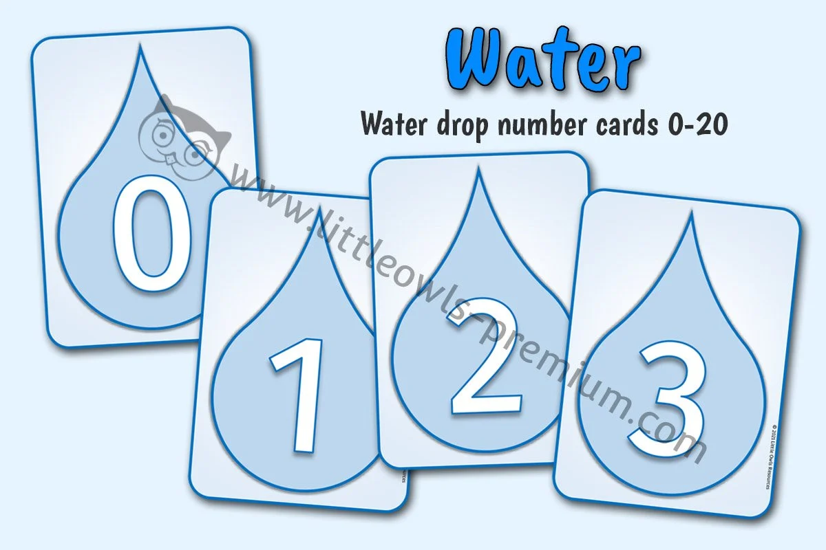 Water Drop Number Cards 0-20 - Editable Cover.jpg