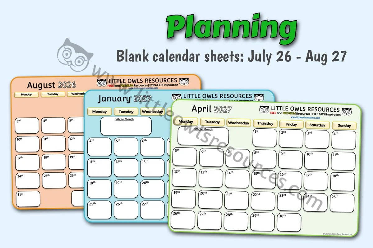 PLANNING - Blank Calendar Sheets