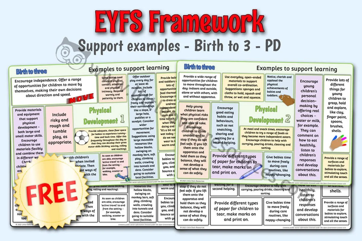 EYFS FRAMEWORK - Support Examples - Birth to 3 - Physical Development (Free)