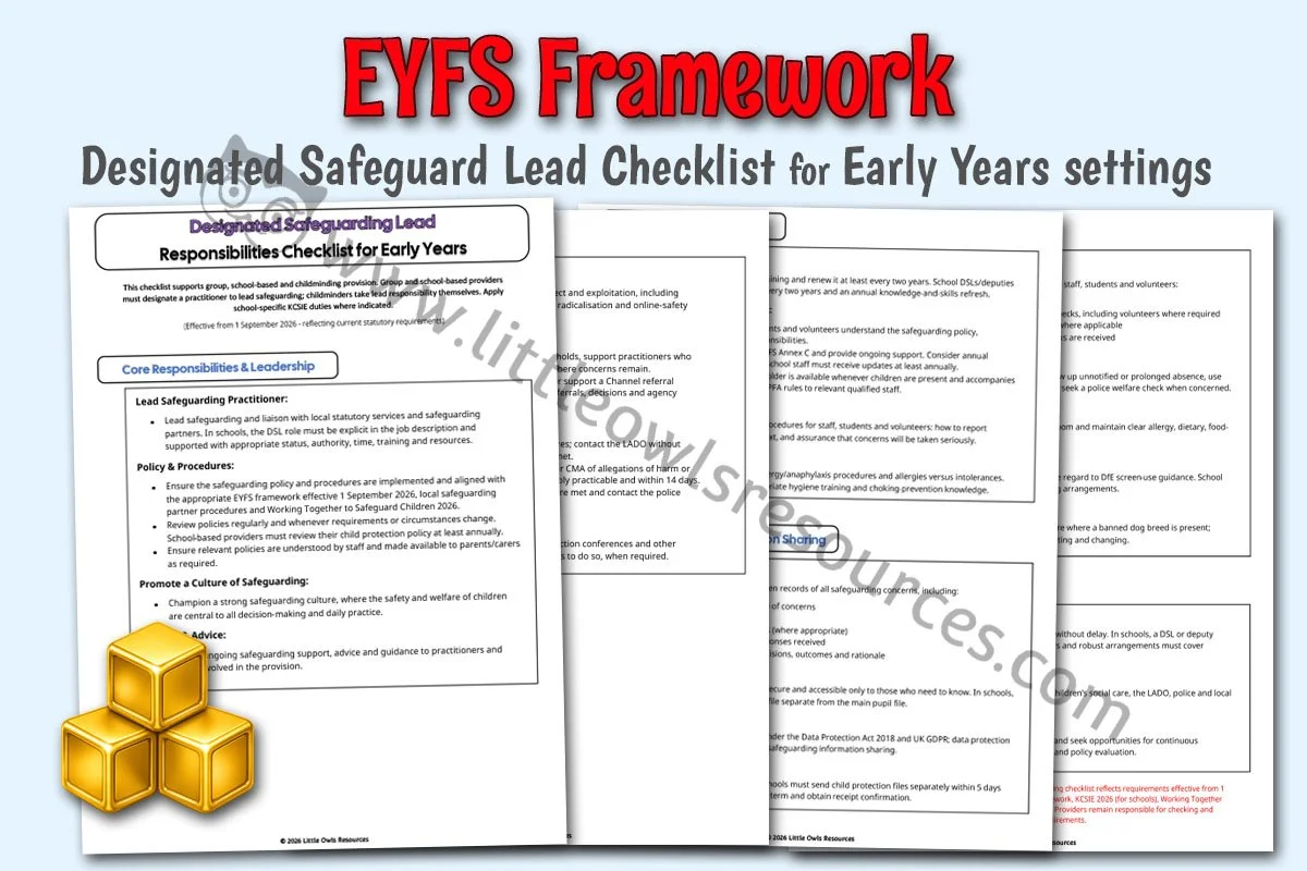 SAFEGUARDING AND WELFARE - Designated Safeguarding Lead (DSL) Checklist