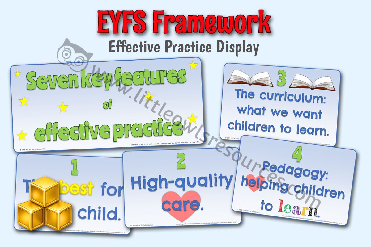 EYFS FRAMEWORK - 'Seven key features of effective practice' Display