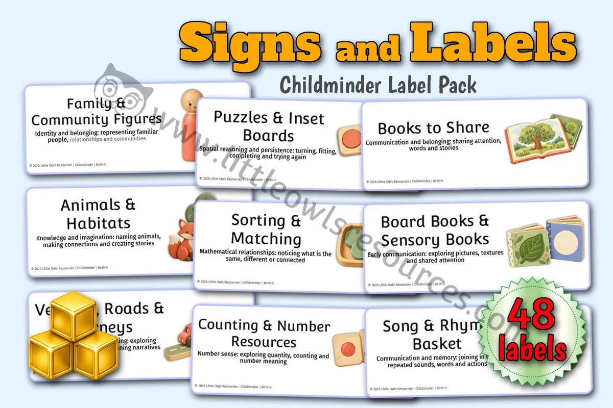 Childminder Visual Support Label Pack | Birth-5
