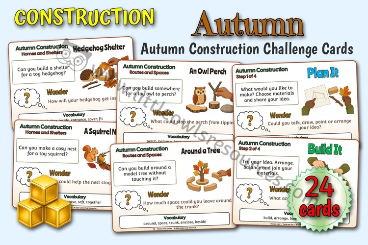 Autumn Construction Challenge Cards cover