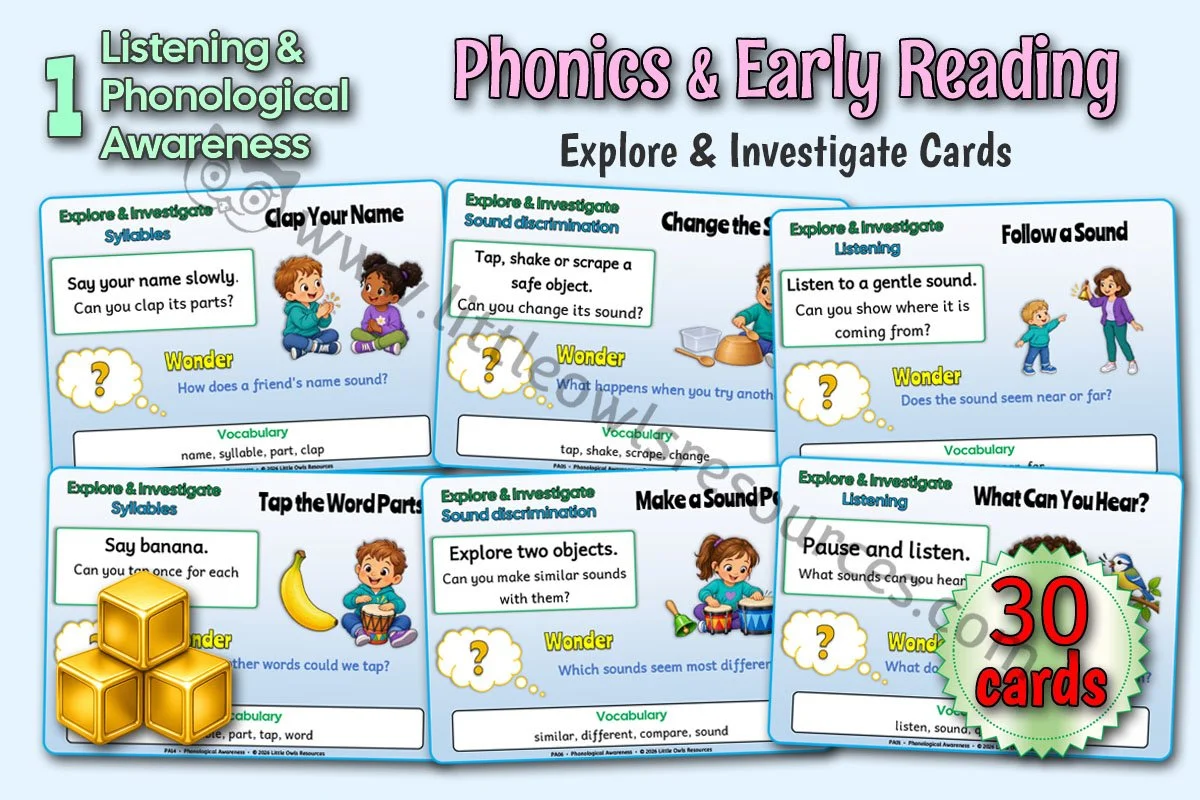 Phonological Awareness Explore & Investigate Cards