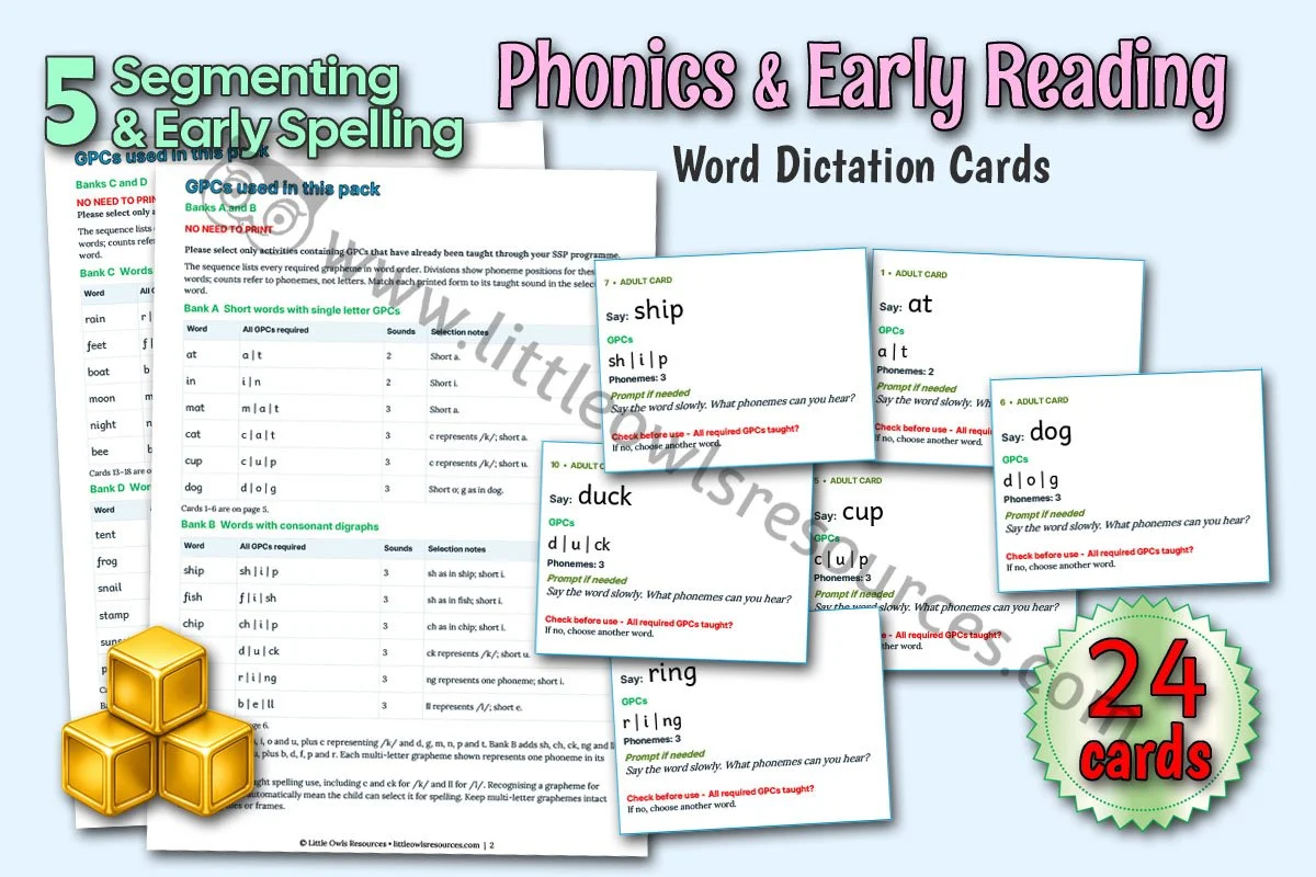 Word Dictation Cards