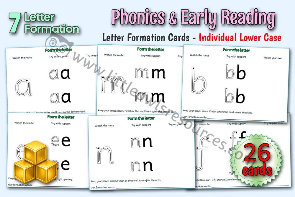 Lower-case letter formation cards resource cover