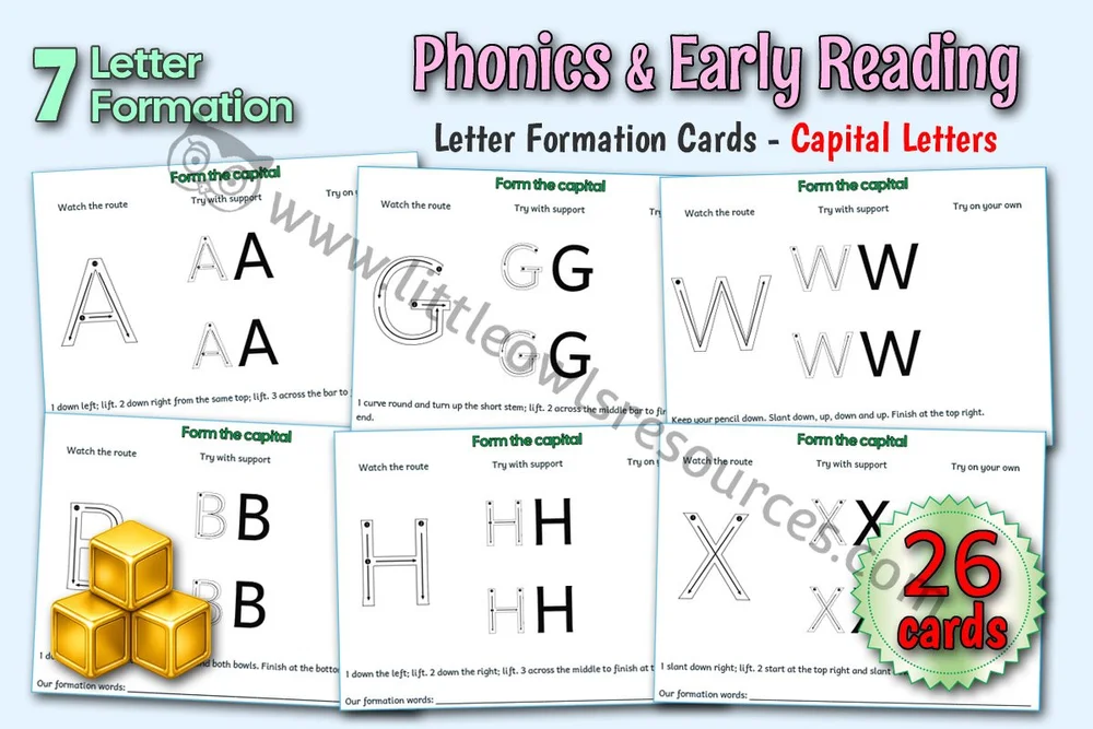 Capital letter formation cards resource cover