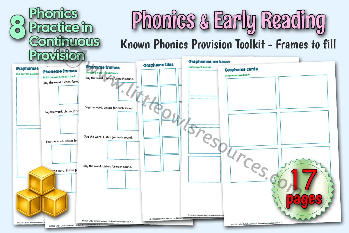 Known Phonics Provision Toolkit - Frames to Fill