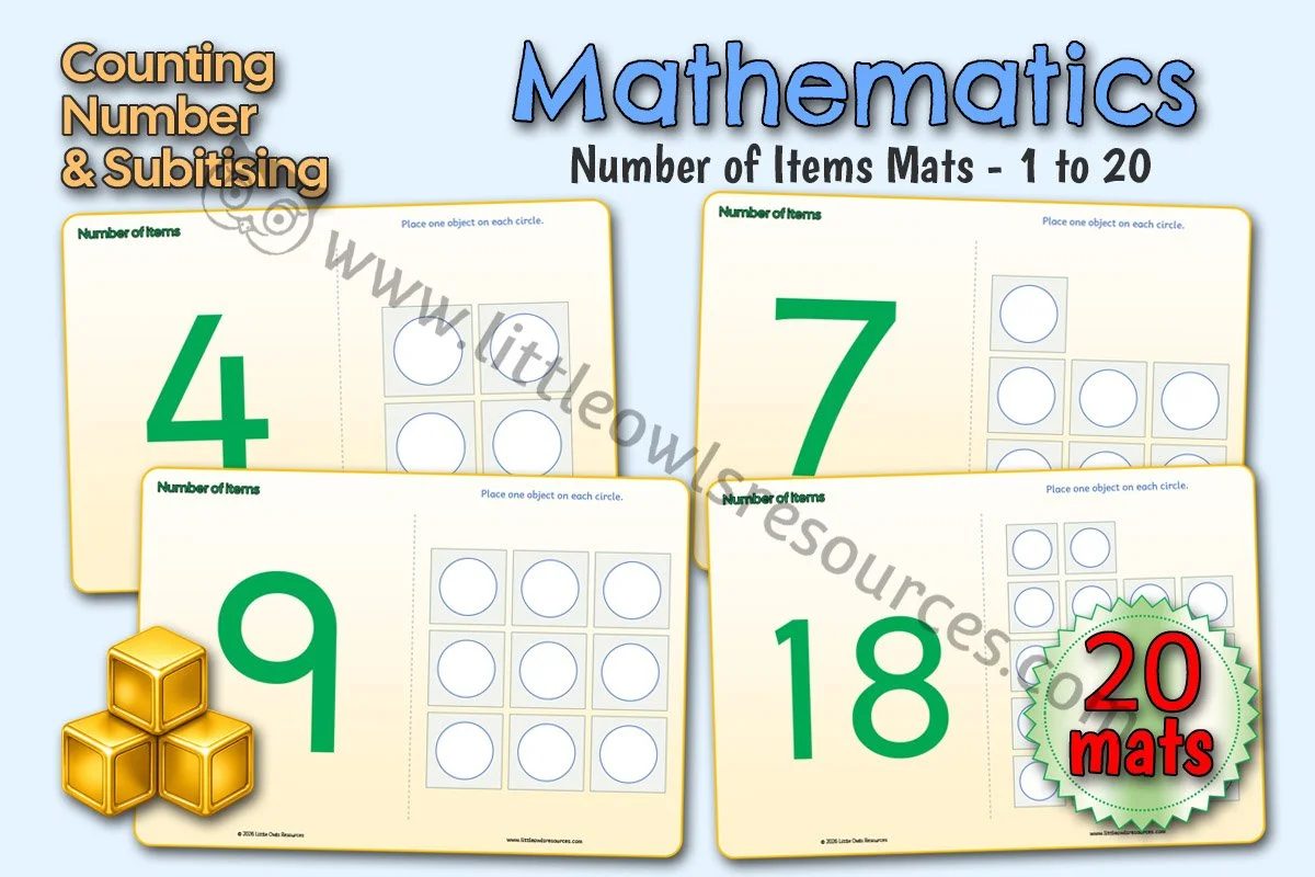 Number of Items Mats - 1 to 20