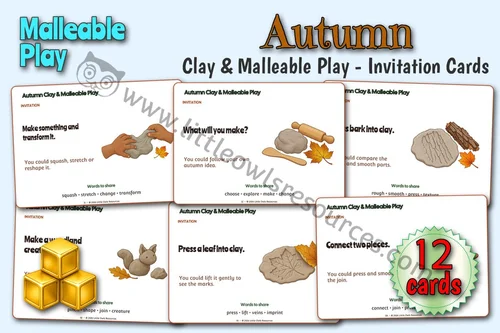 Autumn Clay & Malleable Play Invitation Cards resource cover