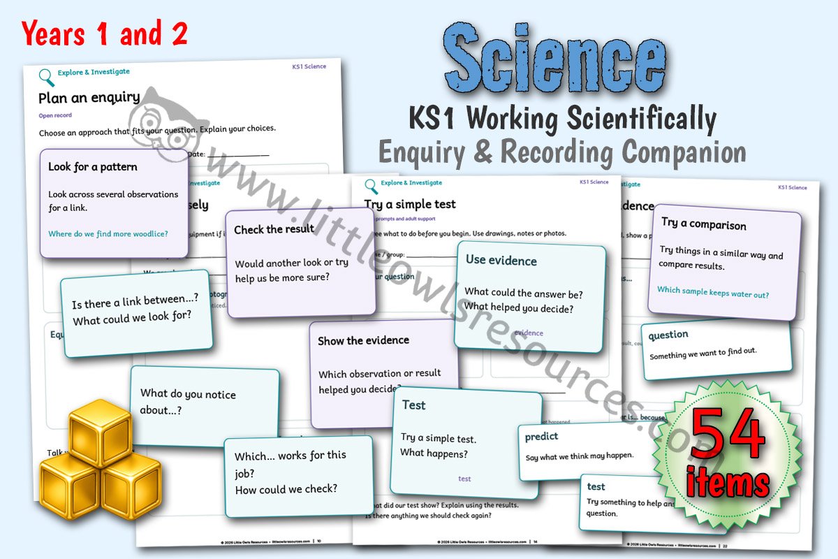 KS1 Working Scientifically - Enquiry & Recording Companion