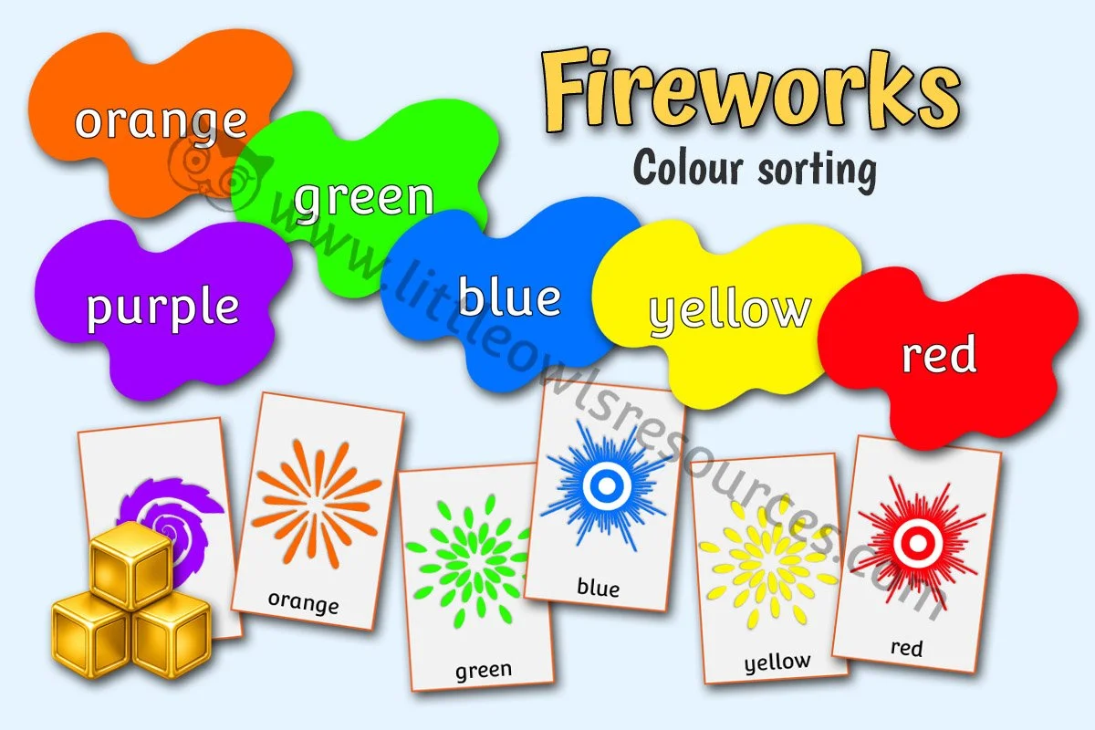 FIREWORK COLOUR SORTING GAME/ACTIVITY
