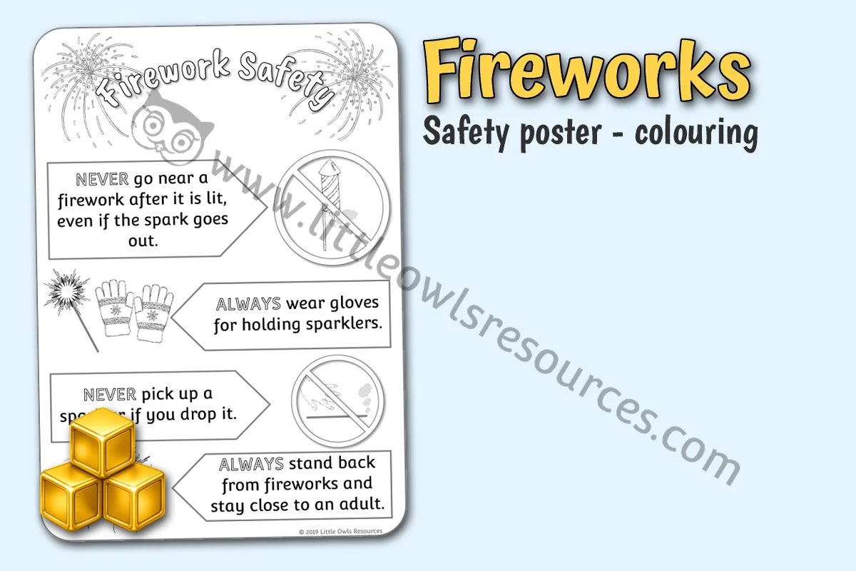 FIREWORK SAFETY POSTER - COLOURING