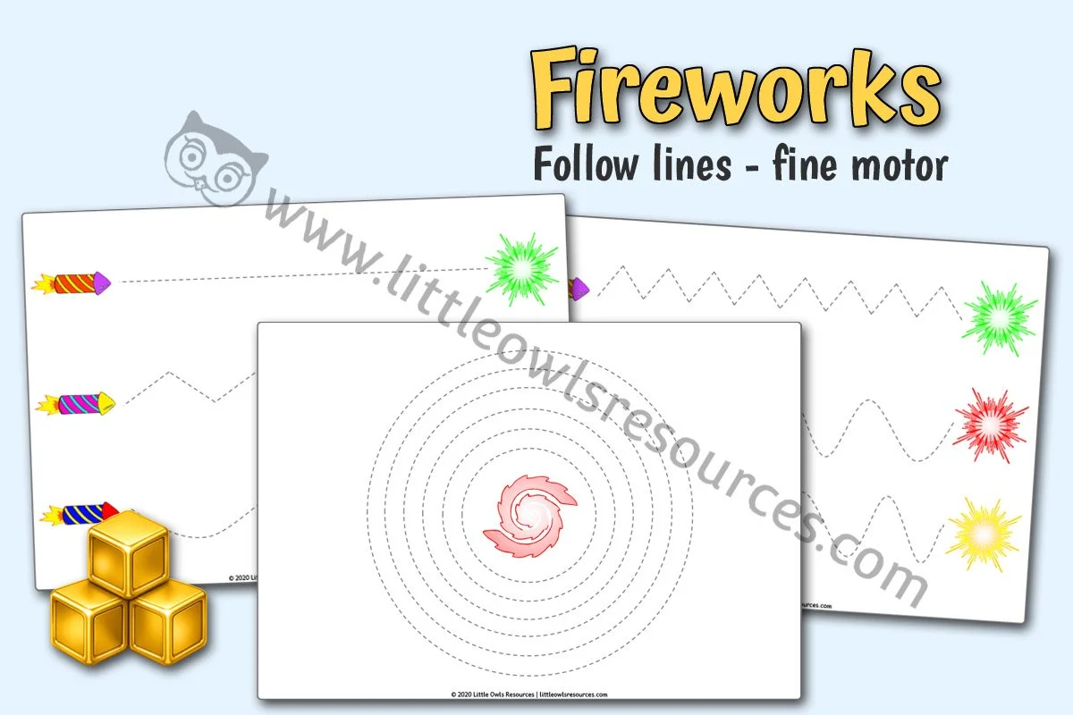 FIREWORKS FINE MOTOR PENCIL CONTROL SHEETS