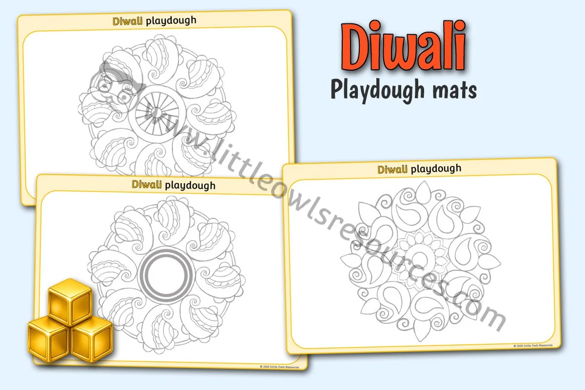 DIWALI RANGOLI PATTERN PLAYDOUGH MATS