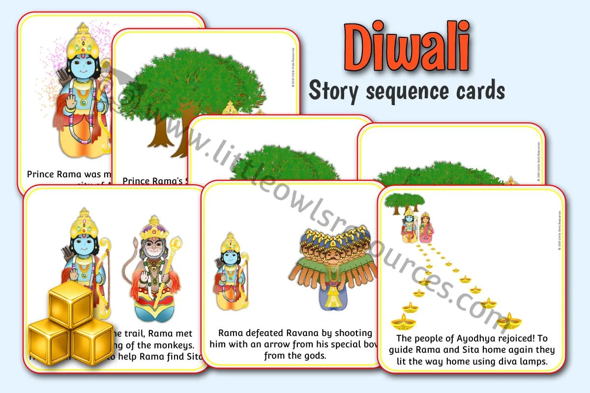 DIWALI STORY SEQUENCE CARDS 
