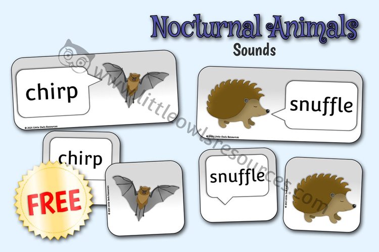 Nocturnal Animal Sound Cards — Free Sample cover