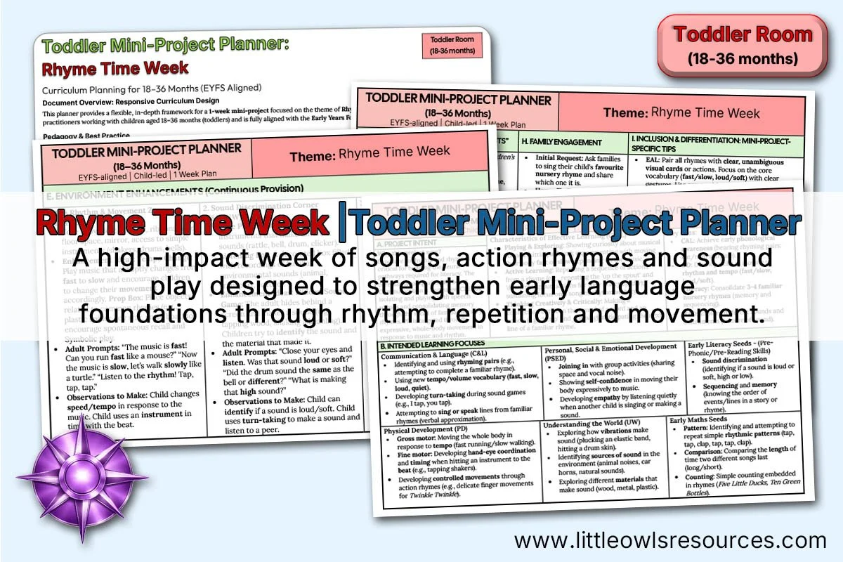 Rhyme Time Week | Toddler Mini-Project Planner (18–36 Months)