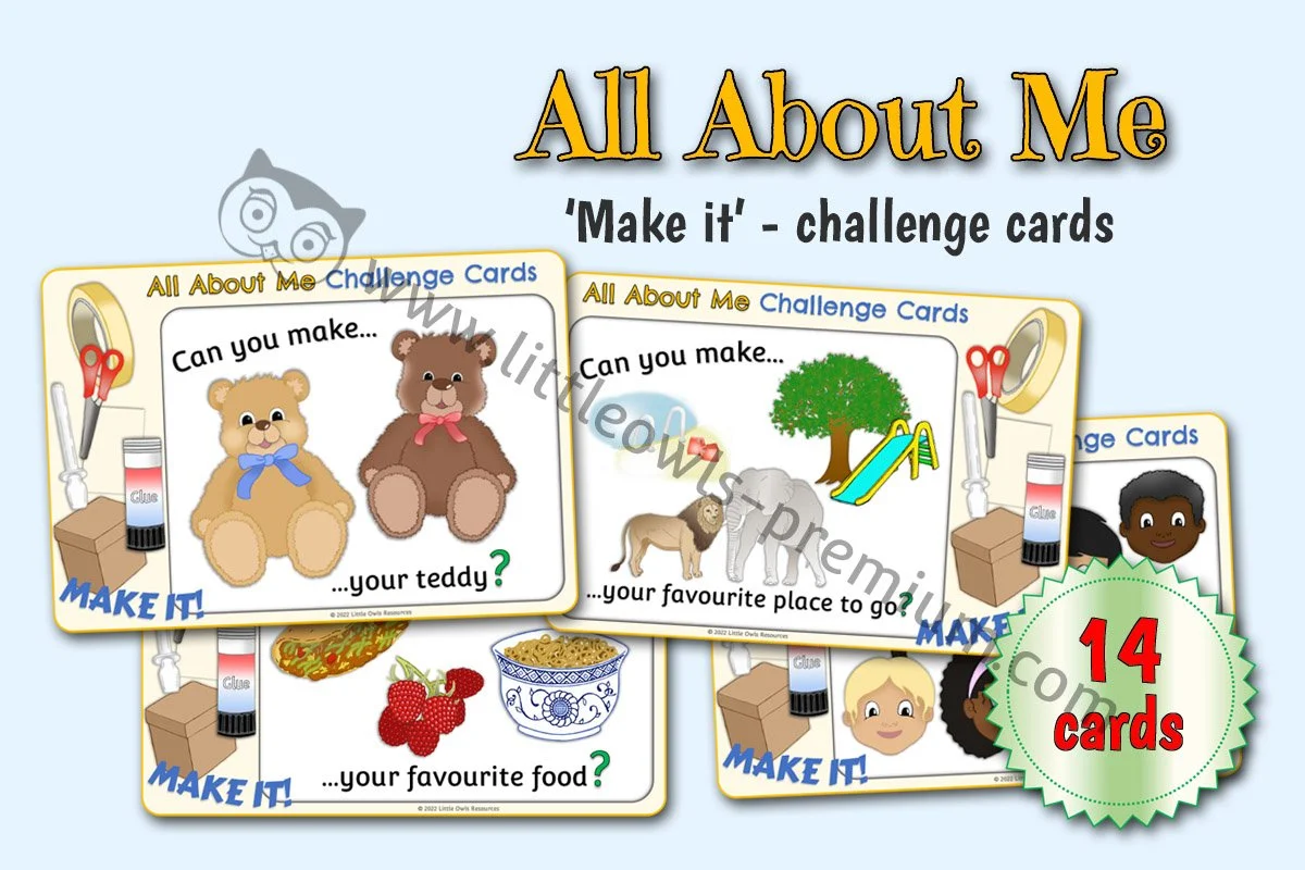 All About Me: 'Can you make...' Junk Modelling | EYFS & KS1 Challenge Cards