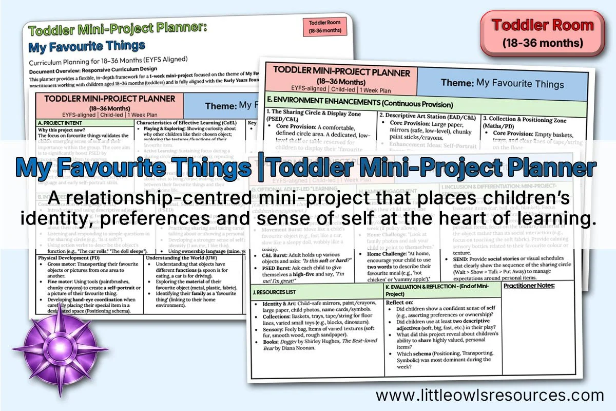 My Favourite Things | Toddler Mini-Project Planner (18–36 Months)