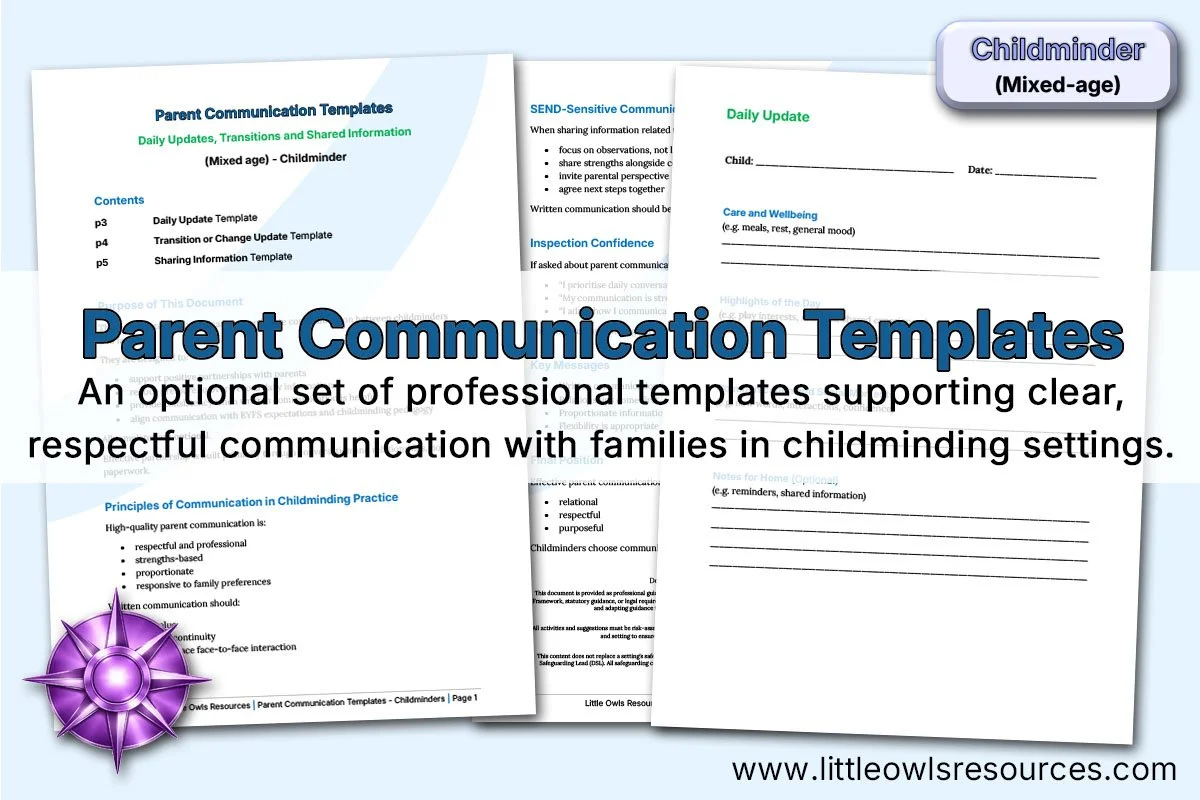 Parent Communication Templates | Childminder (Mixed-Age)