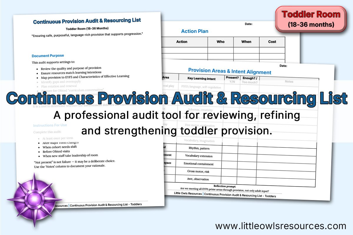 Continuous Provision Audit &amp; Resourcing List | Toddler Room (18–36 Months)