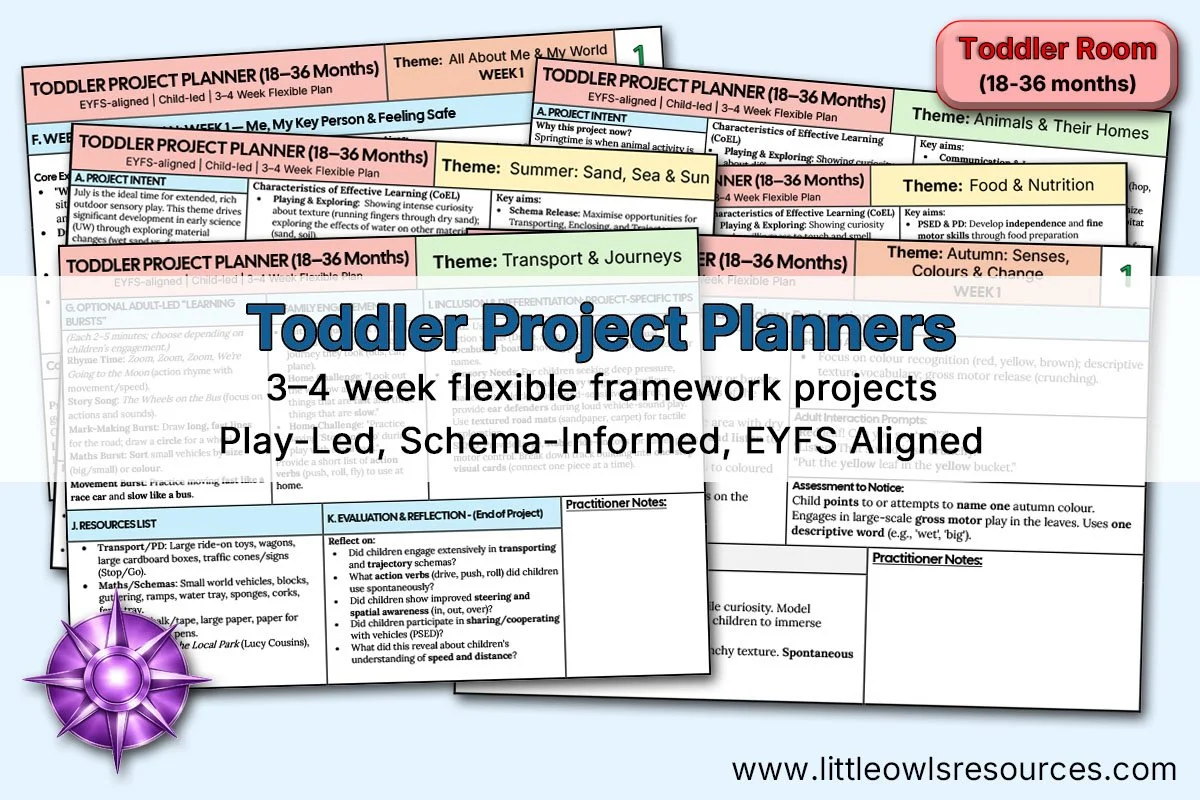 Toddler Project Planners (18–36 Months) | Play-Led, Schema-Informed, EYFS Aligned