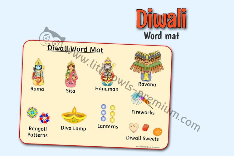 Diwali Word Mat - cover preview