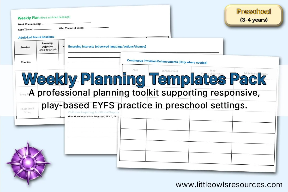 Preschool Weekly Planning Templates Pack (3–4 Years)