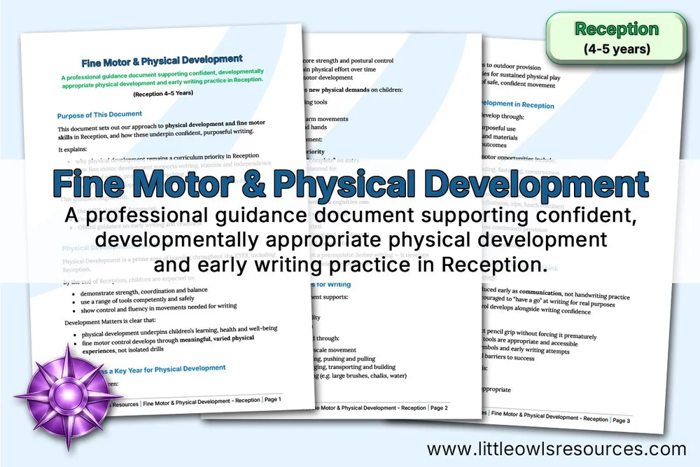 Fine Motor & Physical Development | Foundations for Writing in Reception (4–5 Years) — resource preview