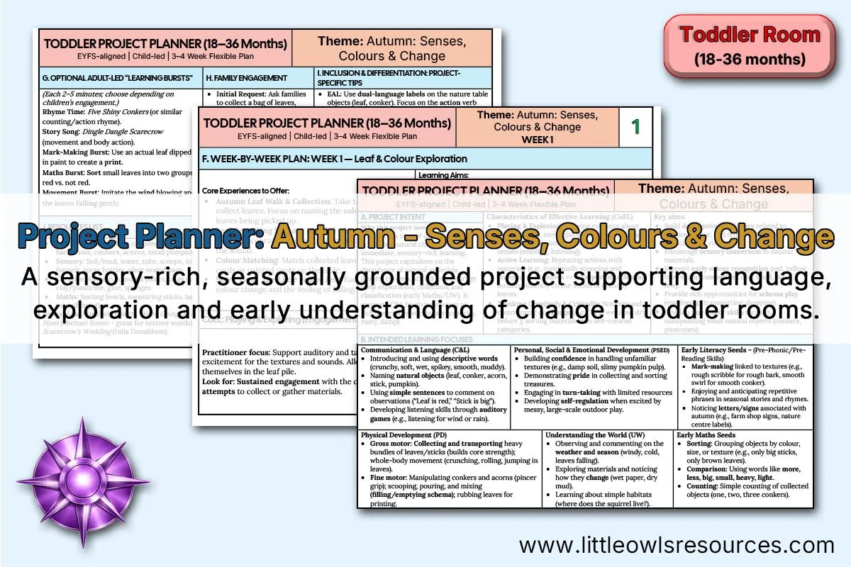 Autumn: Senses, Colours &amp; Change | Toddler Project Planner (18–36 Months)