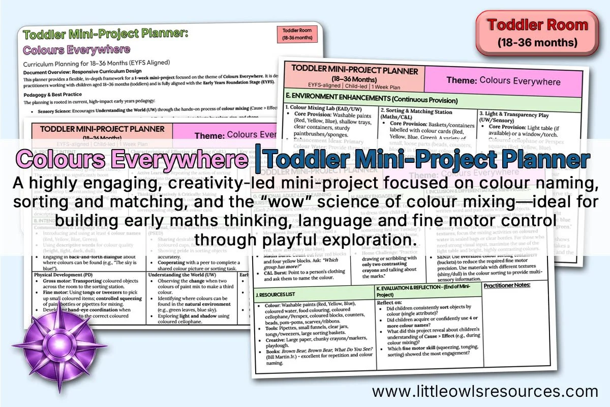 Colours Everywhere | Toddler Mini-Project Planner (18–36 Months)