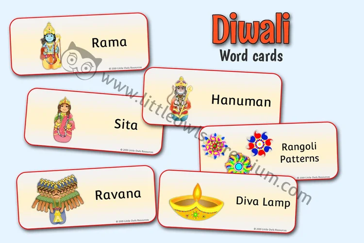 Diwali Word Cards - cover preview