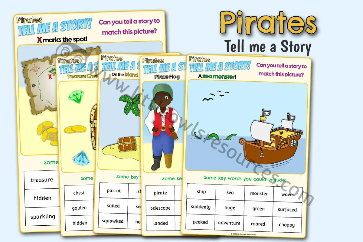 Pirates: Tell Me a Story Picture Prompts | EYFS & KS1 Oral Storytelling Resource