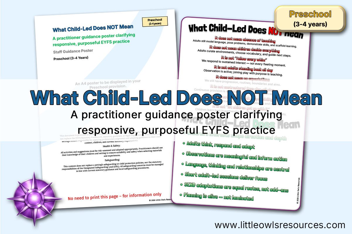 What Child-Led Does NOT Mean Poster | Preschool 3-4 Years