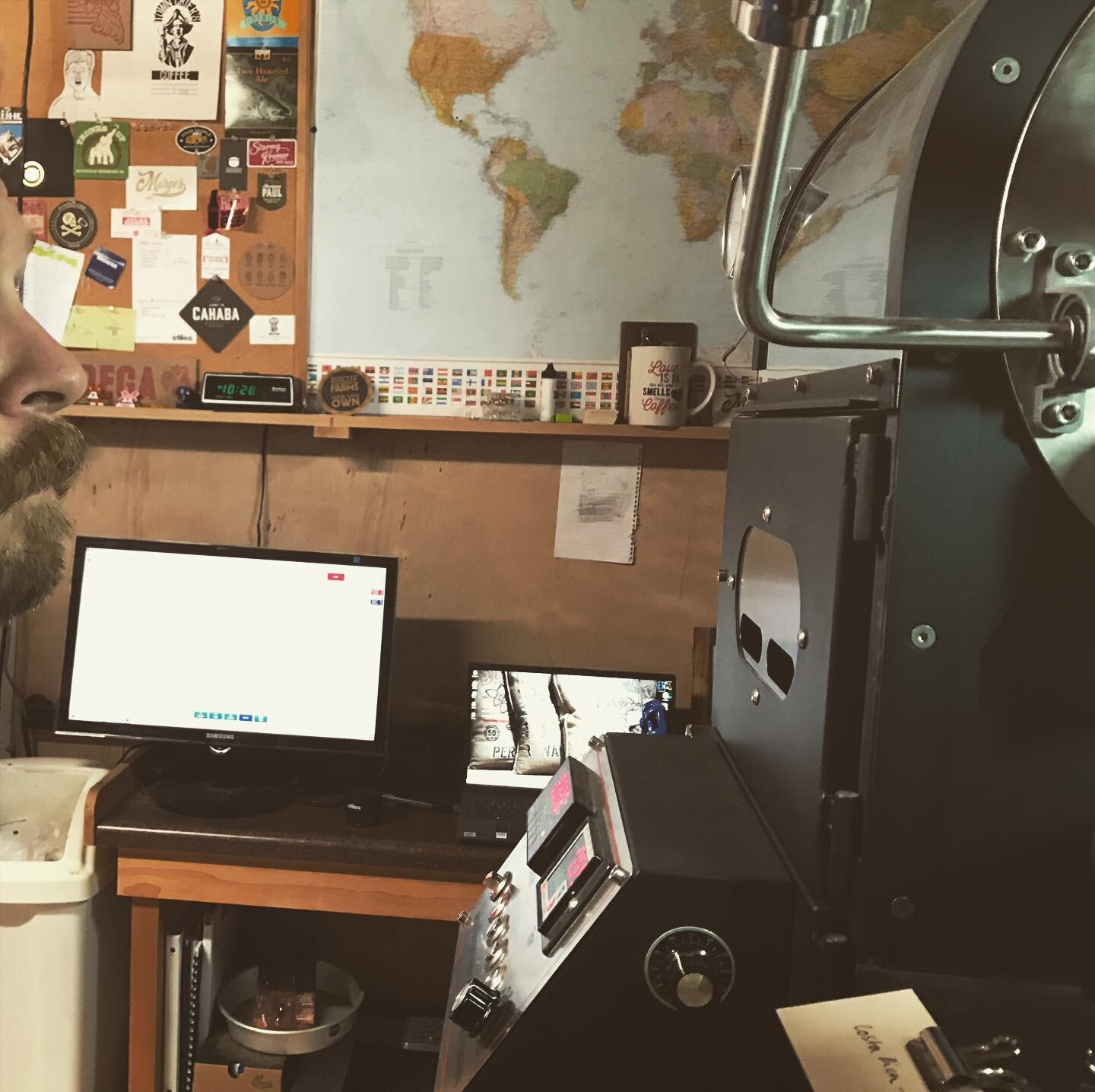 Another Saturday morning at the helm. Thanks for the orders!
.
.
.
.
.
#towncrierscoffee #coffee #coffeeroaster