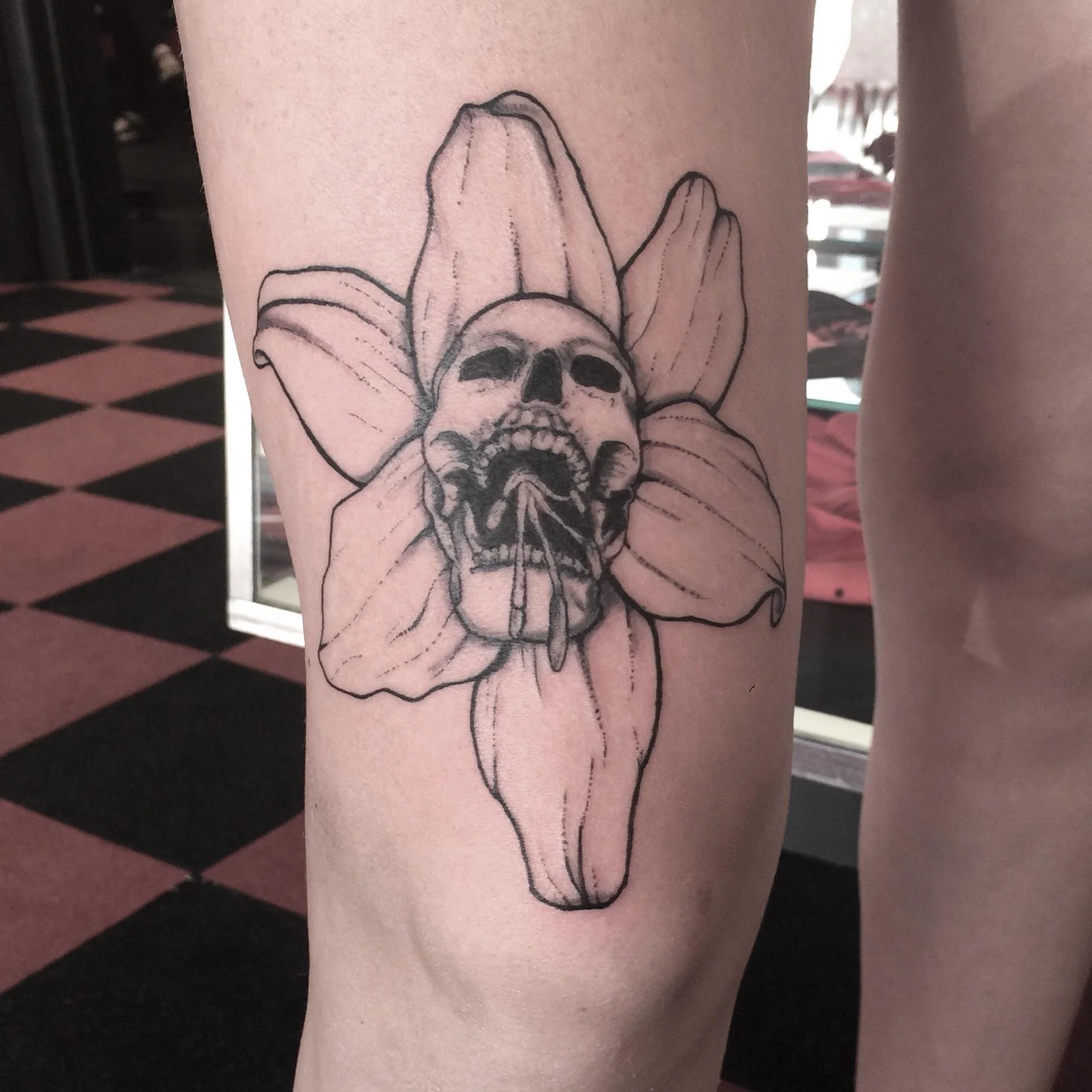 Skull Flower Tattoo