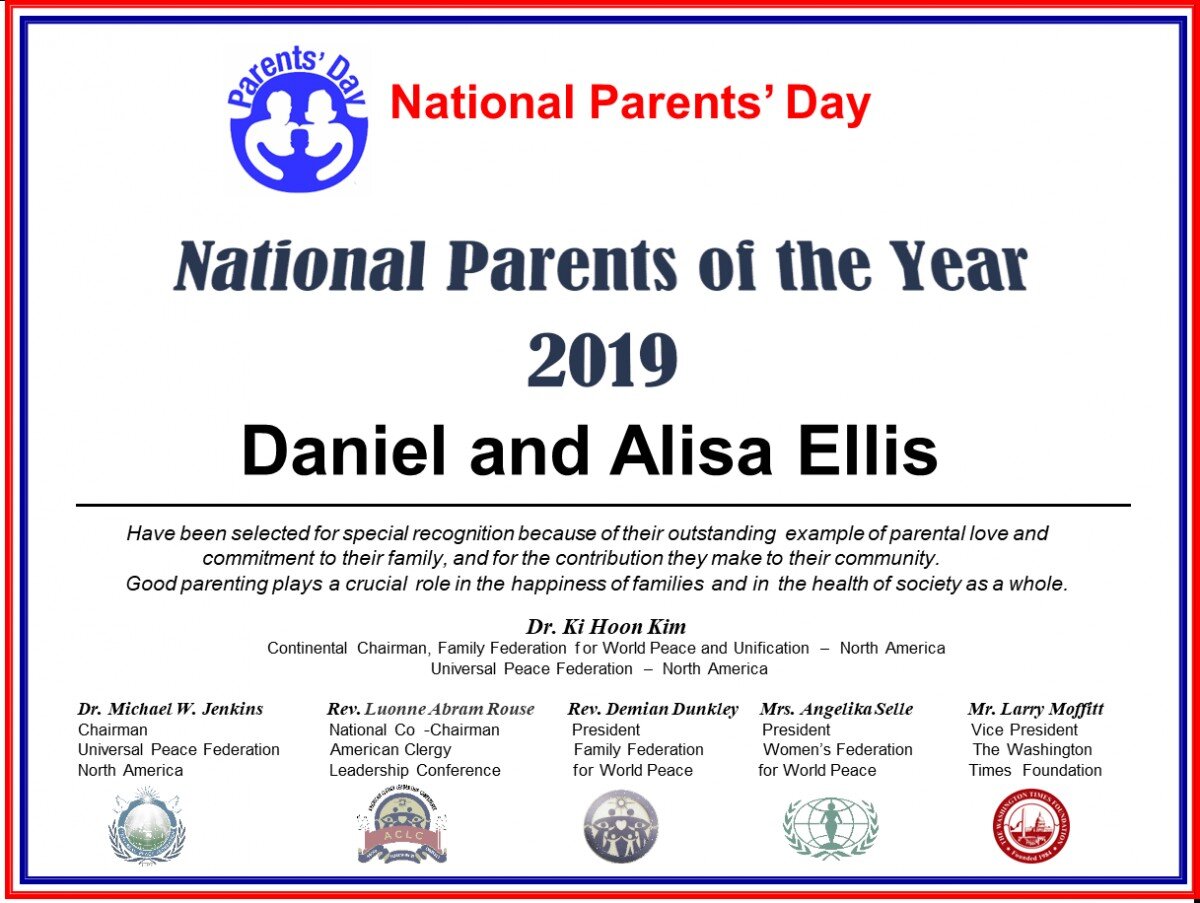 National Parents of the Year 2019 award
