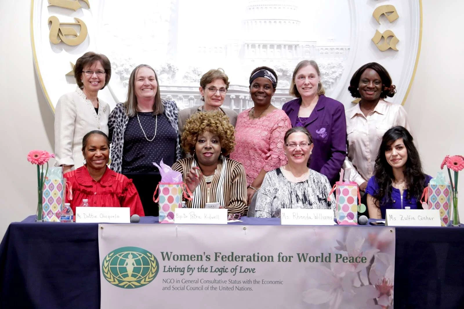 Panelists, chairwomen, emcee and Angelika Selle