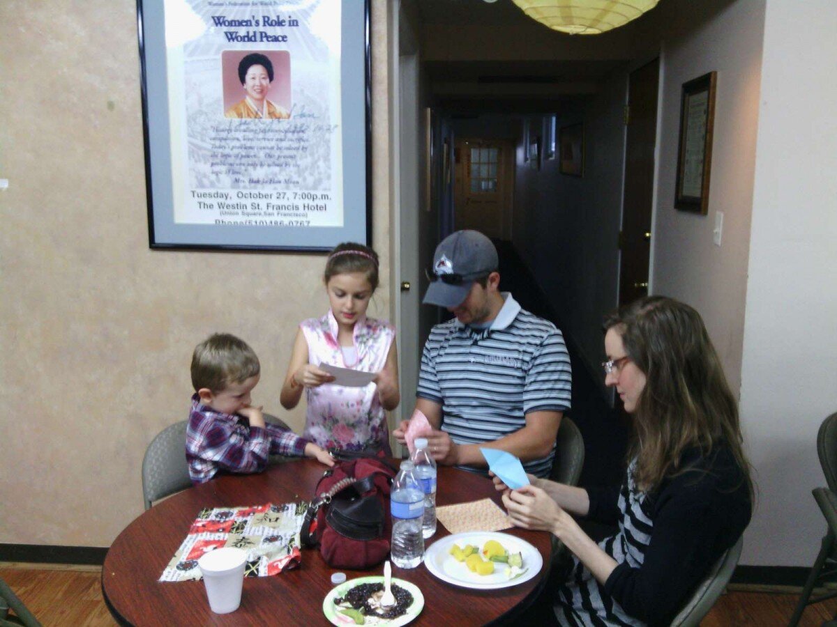 Heppell Family doing origami