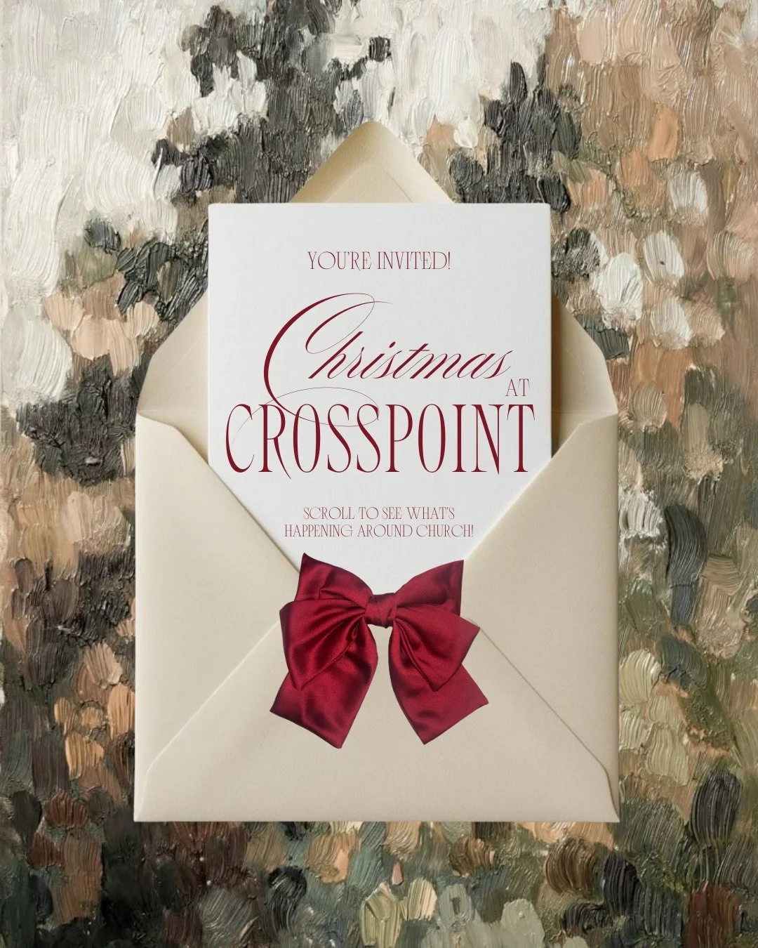 It&rsquo;s Christmastime at Crosspoint ❤️💚 Here&rsquo;s what&rsquo;s coming up:

&bull; 12/7 &ndash; Christmas Tree Giveaway (2-4PM | Registration needed if requesting a tree)
&bull; 12/10 &ndash; Alive Youth Christmas Party (7PM)
&bull; 12/11 &ndas