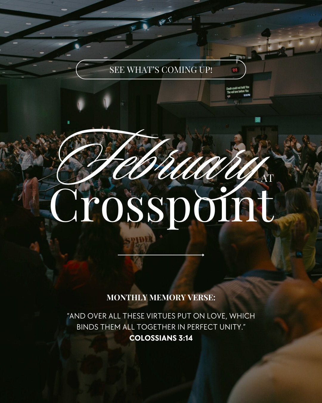 FEBRUARY AT CROSSPOINT

For more information about what&rsquo;s happening around church, click the link to our website in our bio or head to crosspointscv.org!