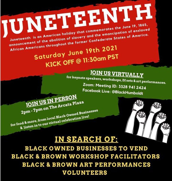 19 more days until Juneteenth 2021!!! 

We're still looking for folx to get involved!
