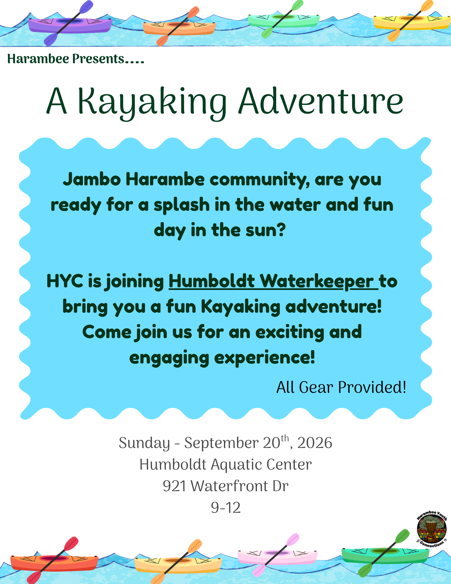 Harambe Youth Council Kayaking Adventure