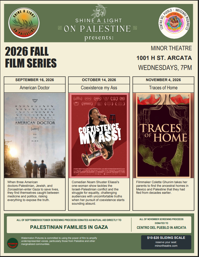 Shine A Light on Palestine presents: 2026 Fall Film Series; Coexistence My Ass!