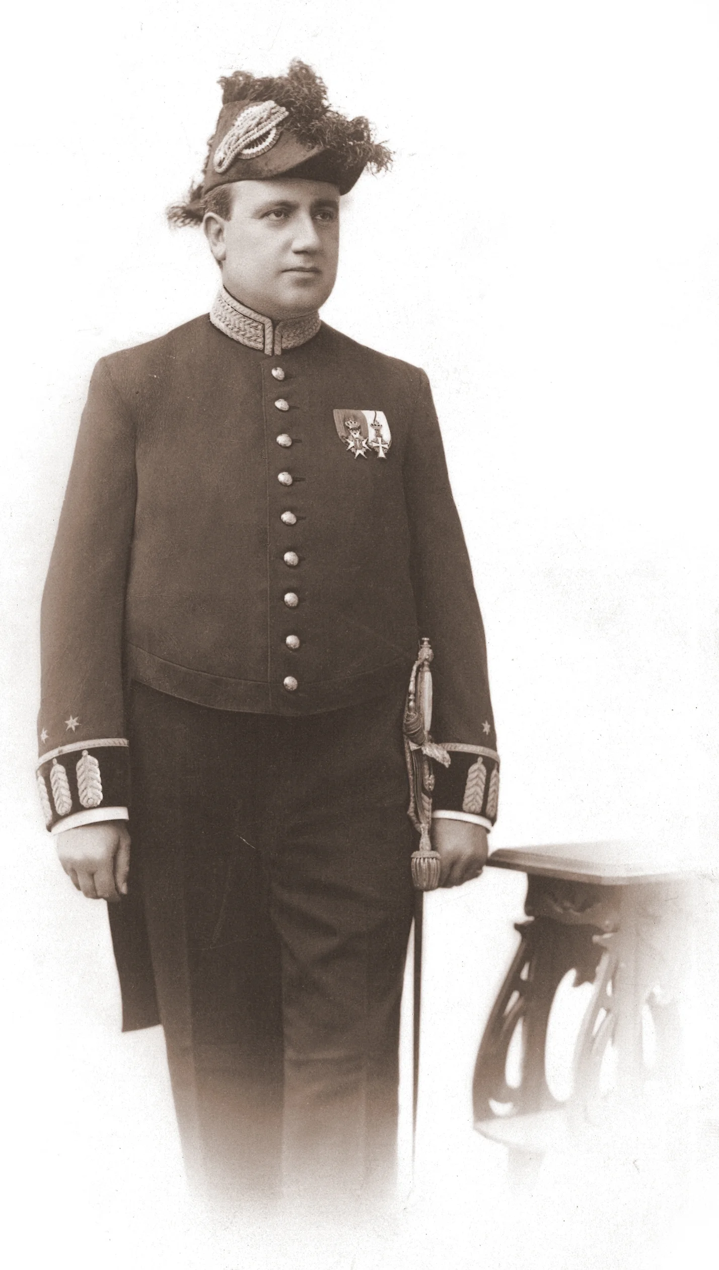 Richard Strelitz c1913 in the Danish uniform of the Consul-General, wearing the Knighthood of the Order of the Dannebrog (right), conferred on him by the King of Denmark in 1904, and the Knighthood of the Vasa Order (left), conferred on him by the King of Sweden in 1912. Courtesy RAC Archives.
