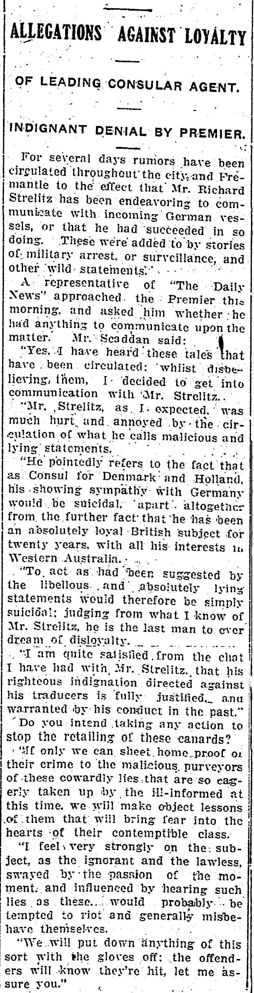 The Daily News, 7 August 1914