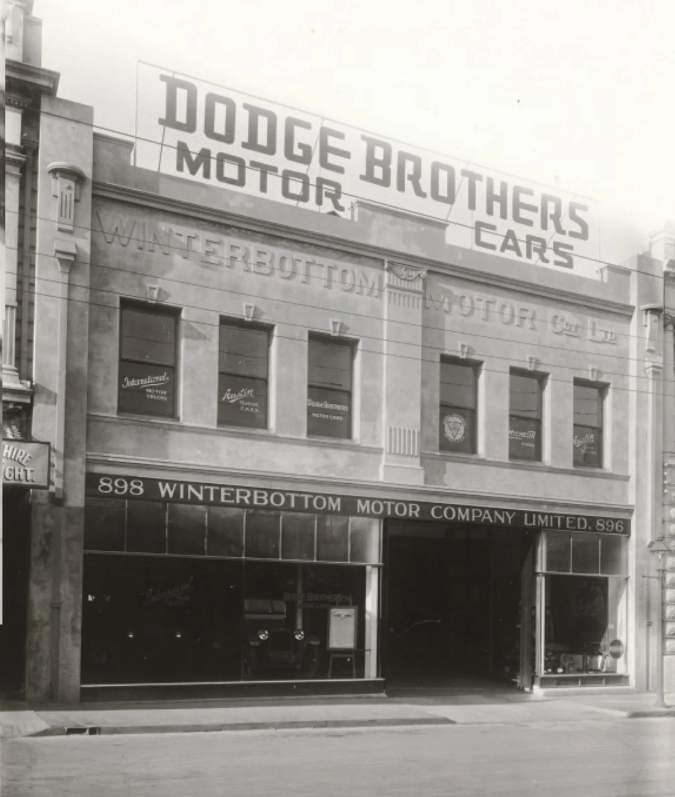 Winterbottom Motors, 896-898 Hay Street, Perth, c1925. Courtesy State Library of Western Australia, image b2101468_2.