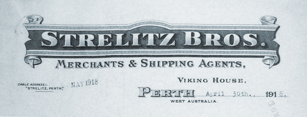 Strelitz Brothers letterhead, dated May 1918. Courtesy National Archives of Australia.