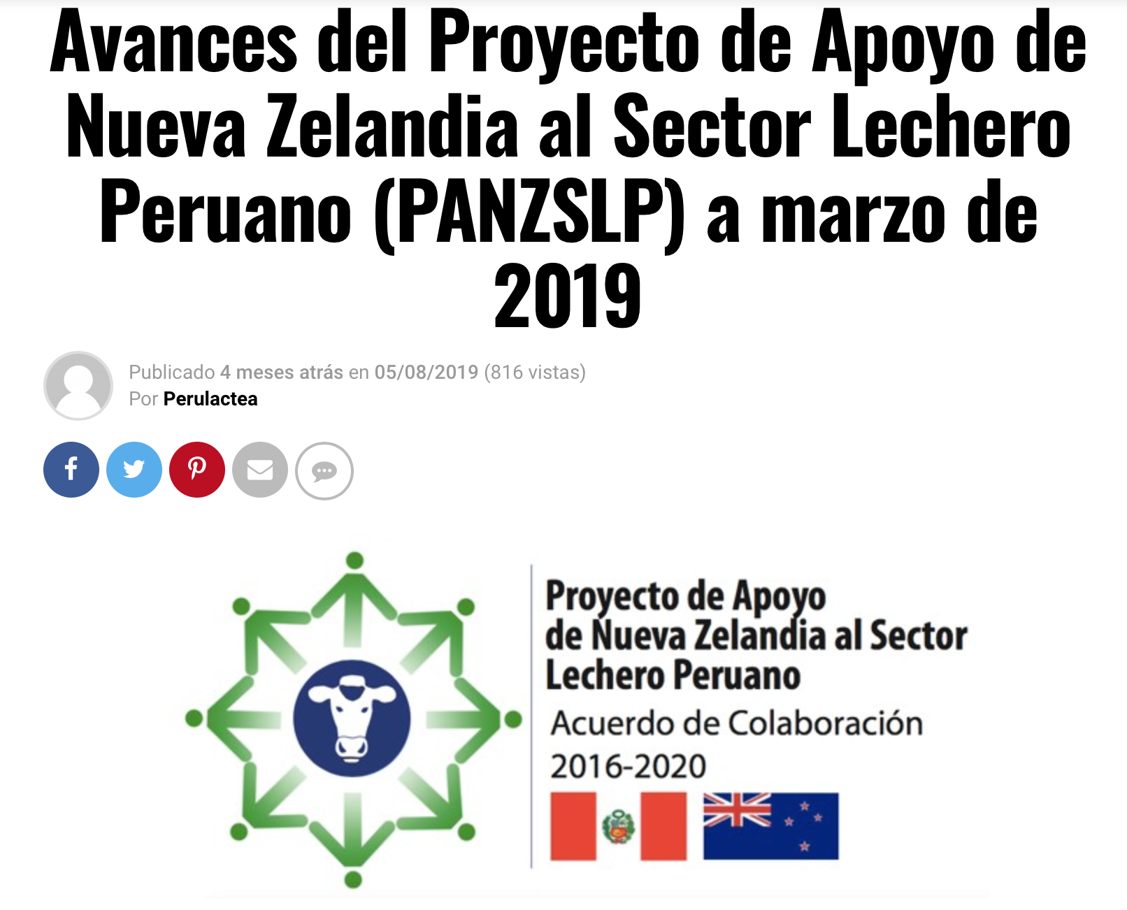 Avances del proyecto a marzo de 2019